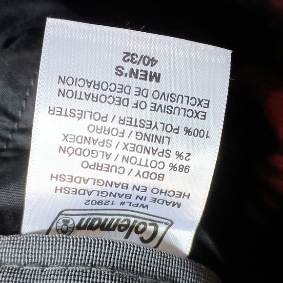 Coleman black fleece lined pants size 40w 32L - Picture 8 of 9